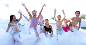 Kids playing in foam